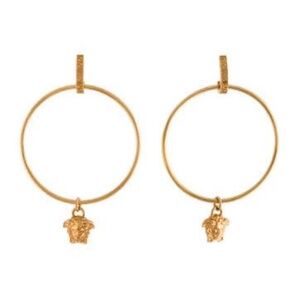 AUTHENTIC new VERSACE Hoop Medusa Charm Earrings in box
